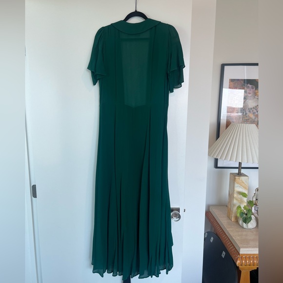 NWT Reformation Layley Wrap Maxi Dress in Emerald Green, Size XL - Picture 9 of 10